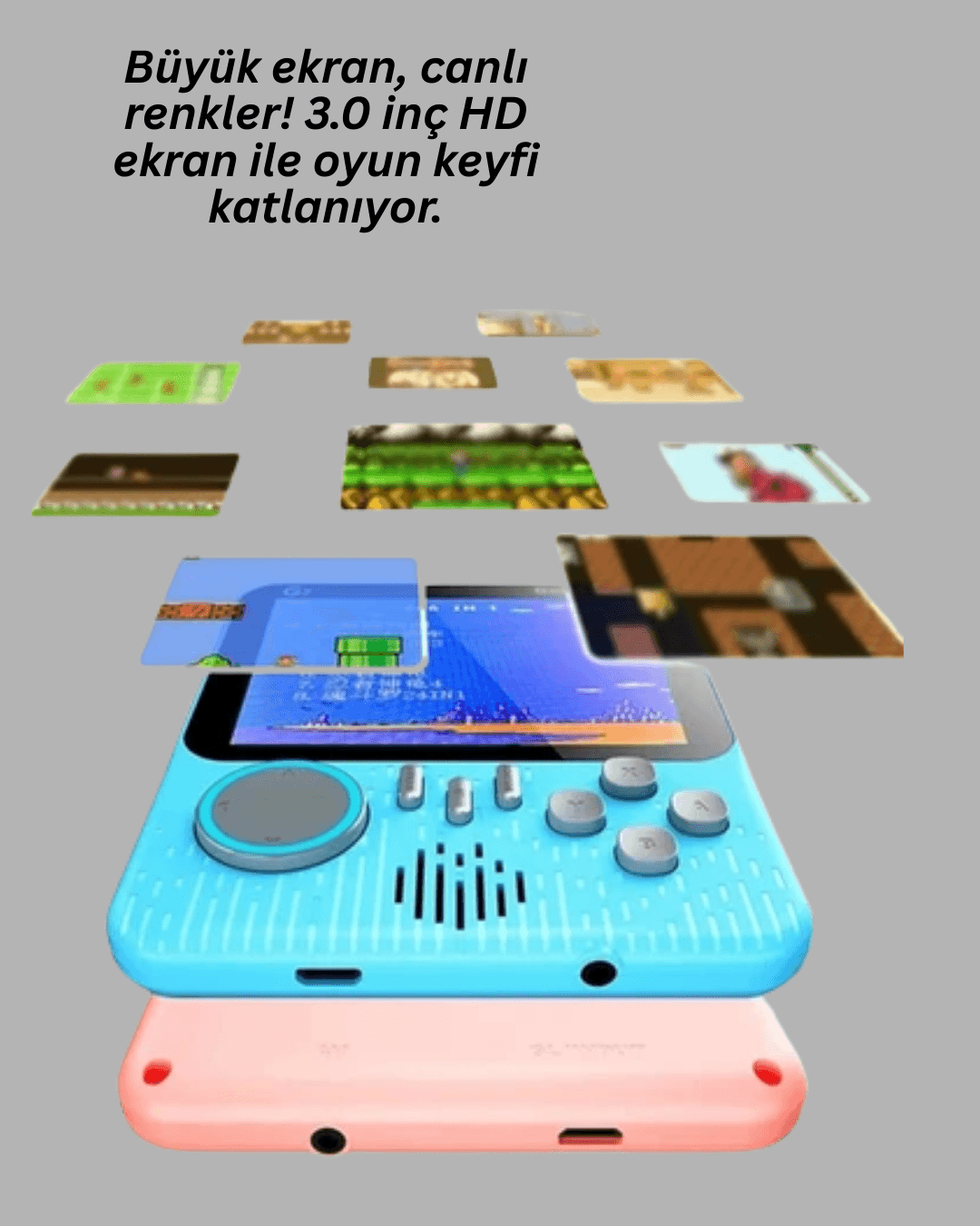 666 Oyunlu Retro Game Console TV Çift Gamepad 3.5 inç LCD Taşınabilir 4