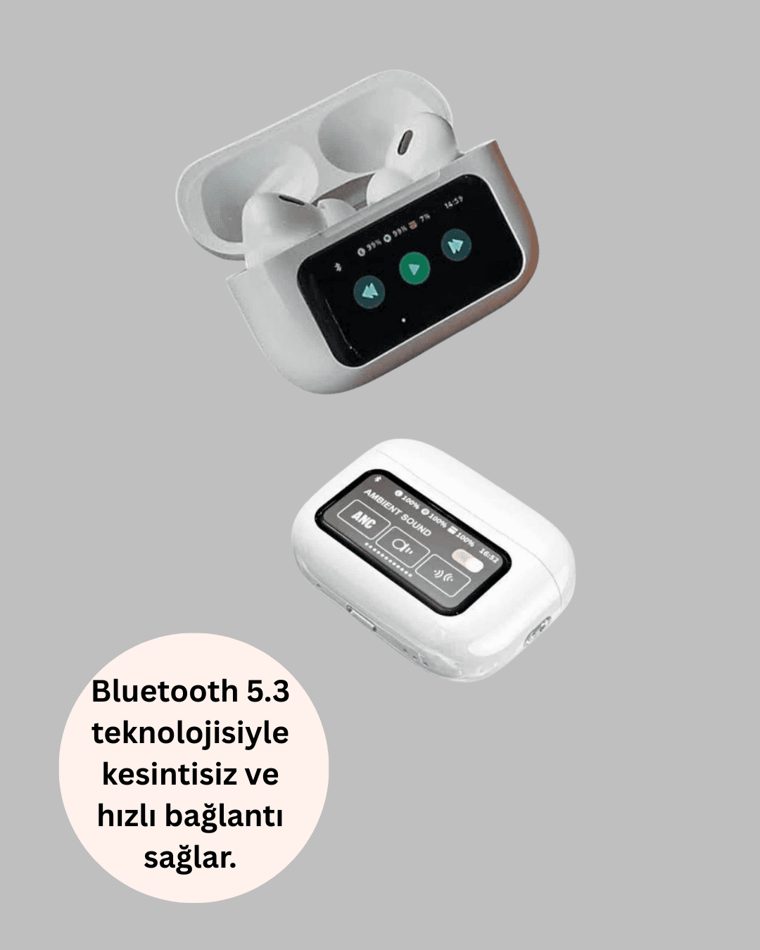 Dokunmatik Kontrollü Gürültü Önleyici Bluetooth Kulaklık Şarj Göstergeli 4