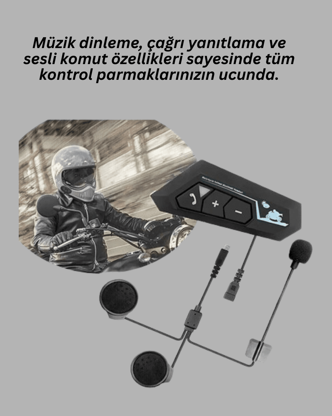 Su Geçirmez BT22 Bluetooth Kask Kulaklığı GPS ve Müzik Uyumlu 4
