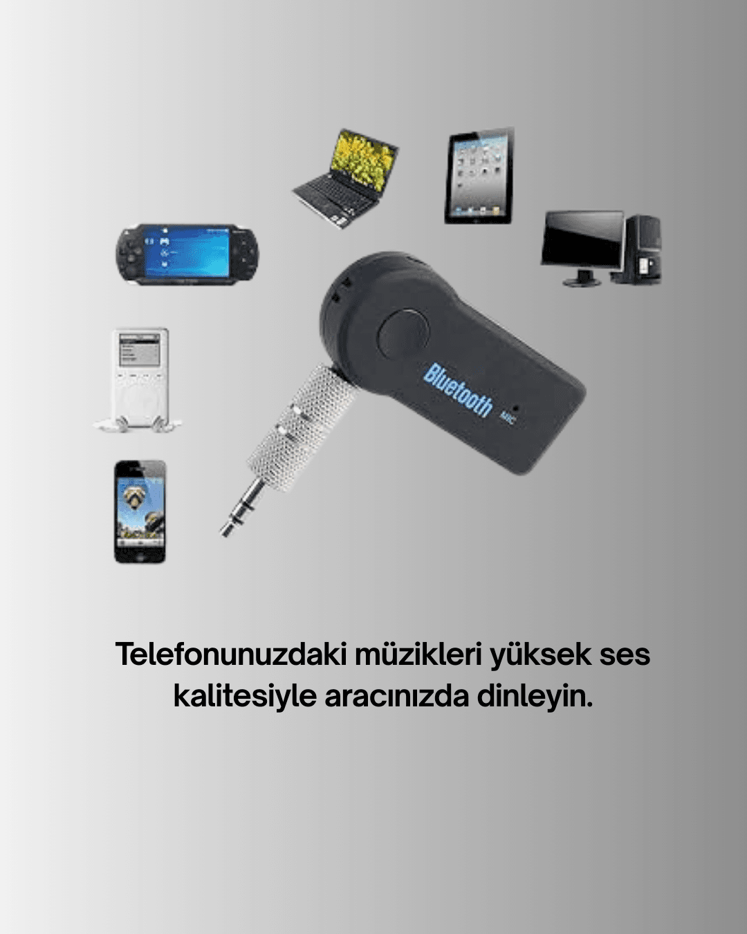 Taşınabilir Bluetooth AUX Araç Müzik ve Konuşma Kiti 4
