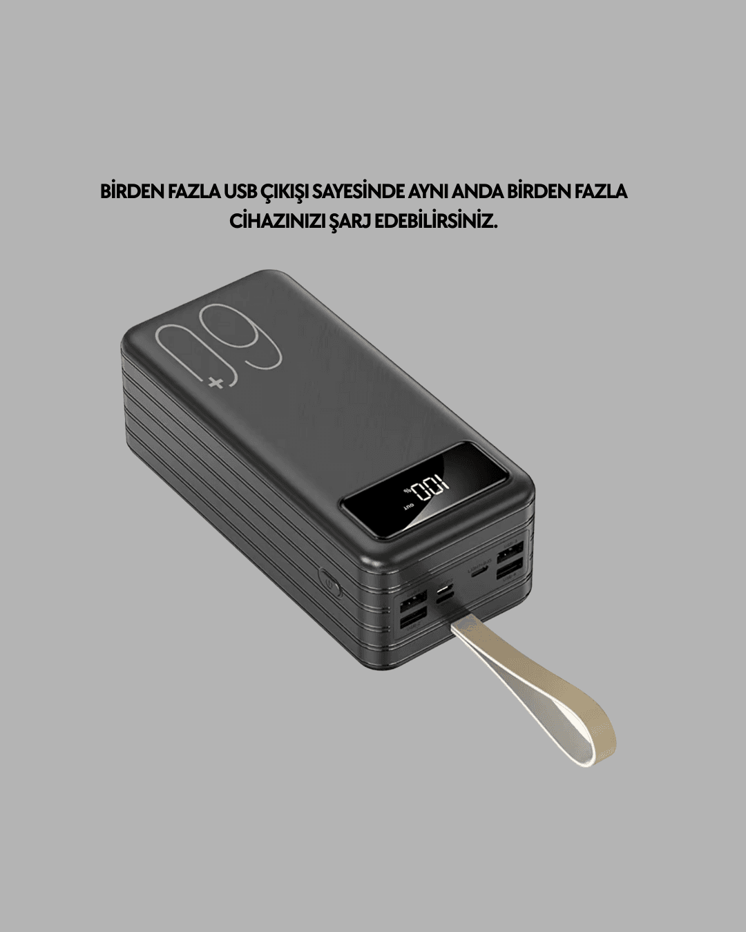 4 Çıkışlı Hızlı Şarj Destekli Powerbank 4