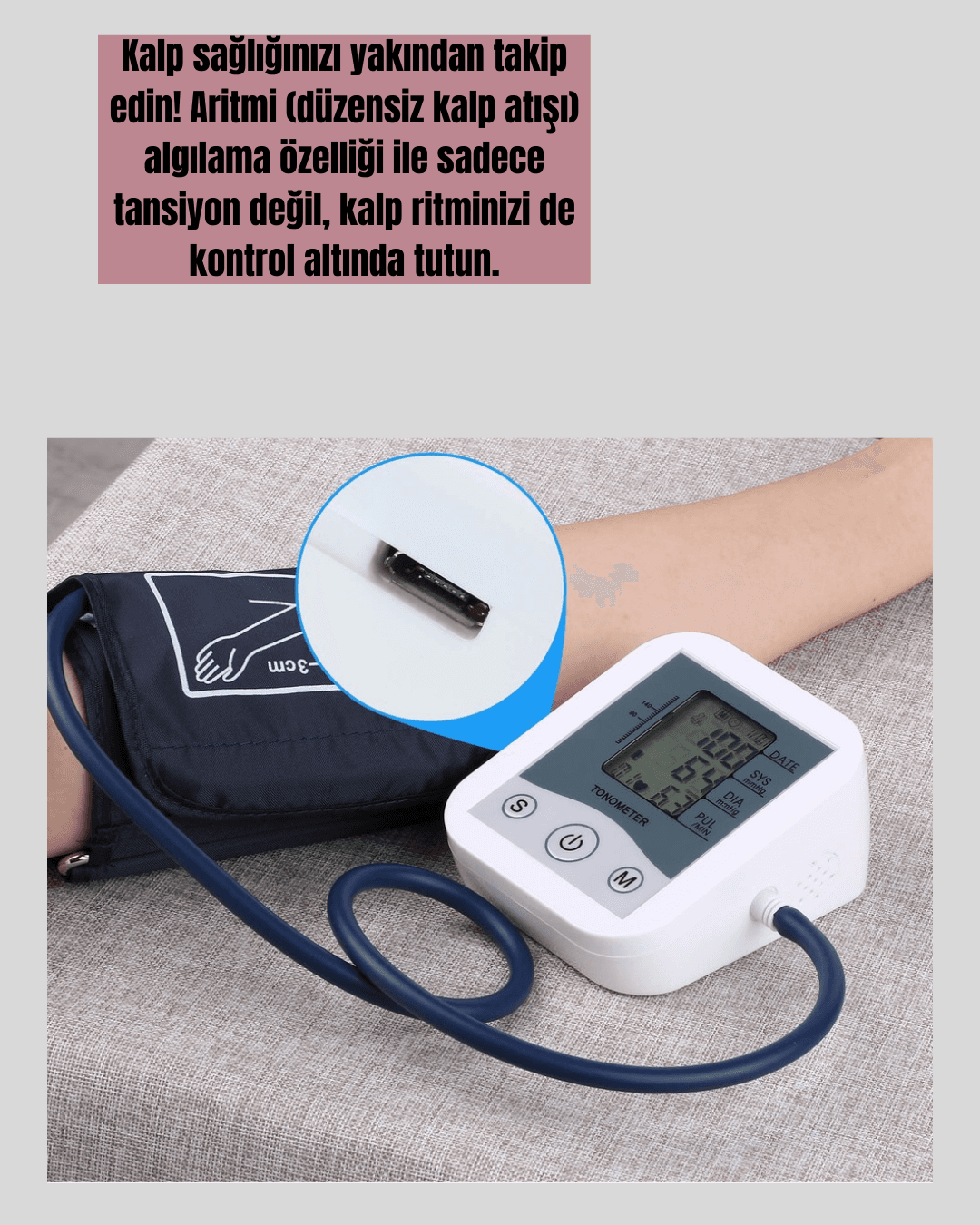 Kol Tipi LCD Ekranlı Elektronik Tansiyon Monitörü 5