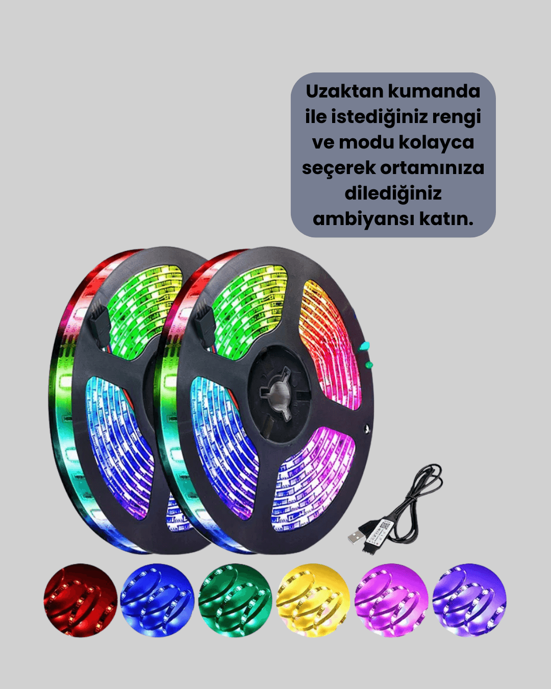 Dekoratif Kumandalı Şerit LED 5 Metre 5