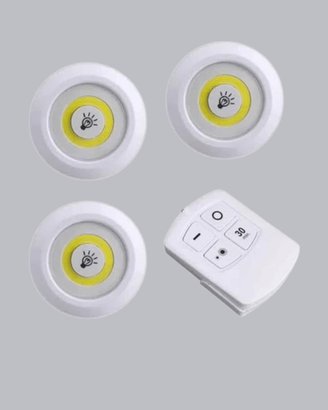 3 Lü Pilli Kablosuz Led Spot Lamba Seti Kumandalı Kolay Montaj Aydınlatma 5