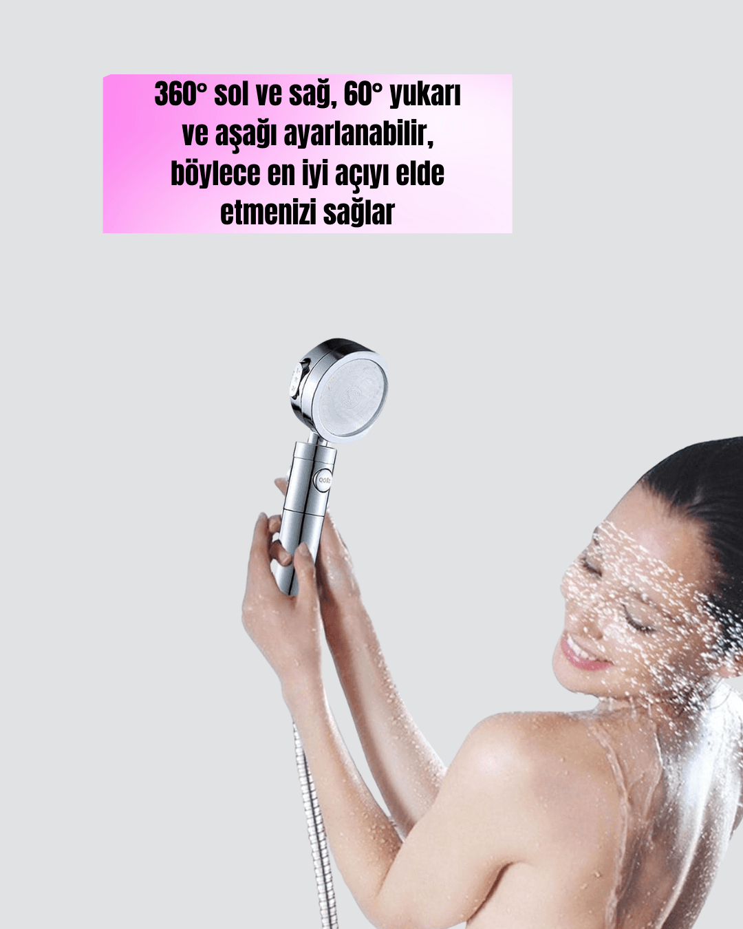 Masaj ve Yağmur Modlu Su Tasarruflu Duş Başlığı 5