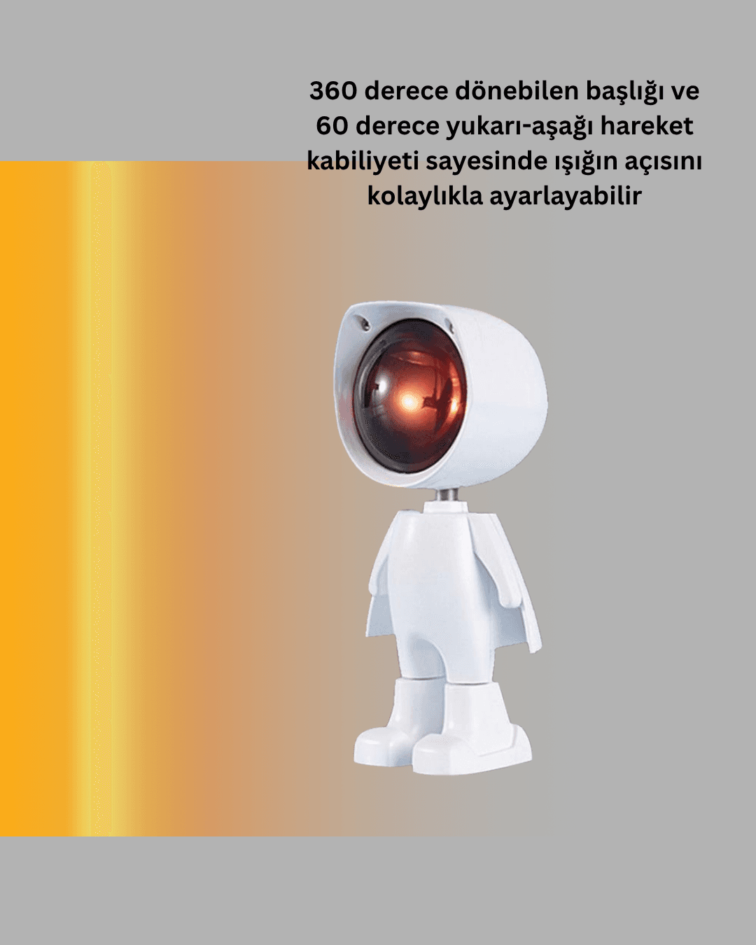 360° Ayarlanabilir Başlıklı Astronot Gece Lambası 5