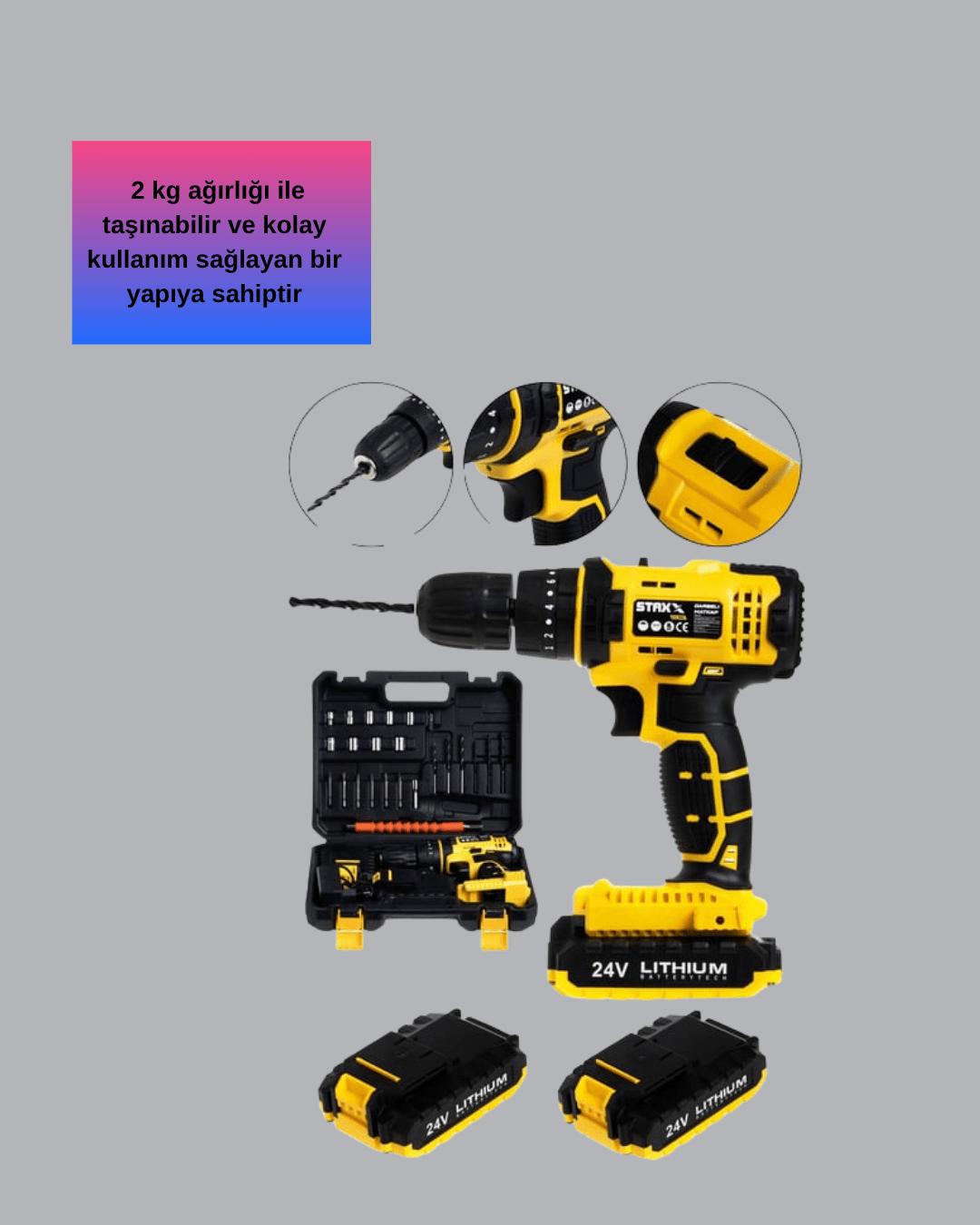 12V Akülü Matkap –Ergonomik ve Yüksek Performanslı 5