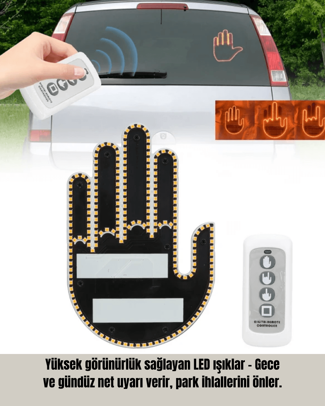 A Kalite Uzaktan Kumandalı LED Park Uyarı Işığı El Figürlü Model 5