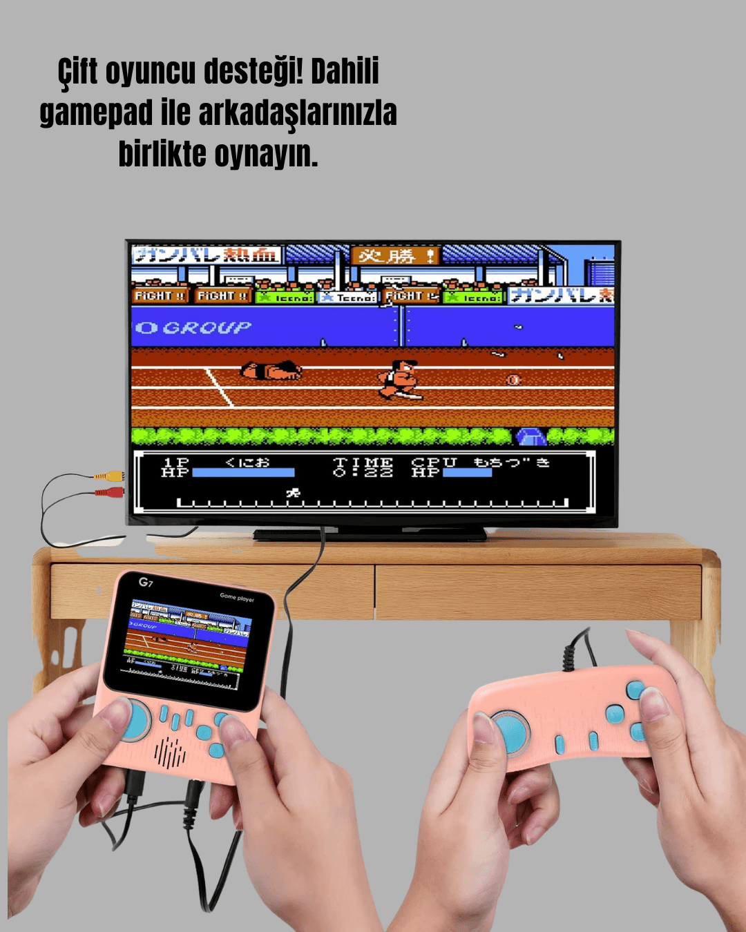 666 Oyunlu Retro Game Console TV Çift Gamepad 3.5 inç LCD Taşınabilir 5