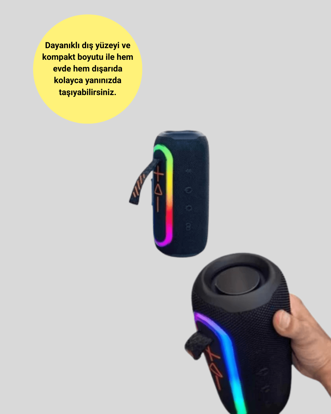 Taşınabilir Şarjlı Bluetooth Hoparlör Güçlü Bas 5