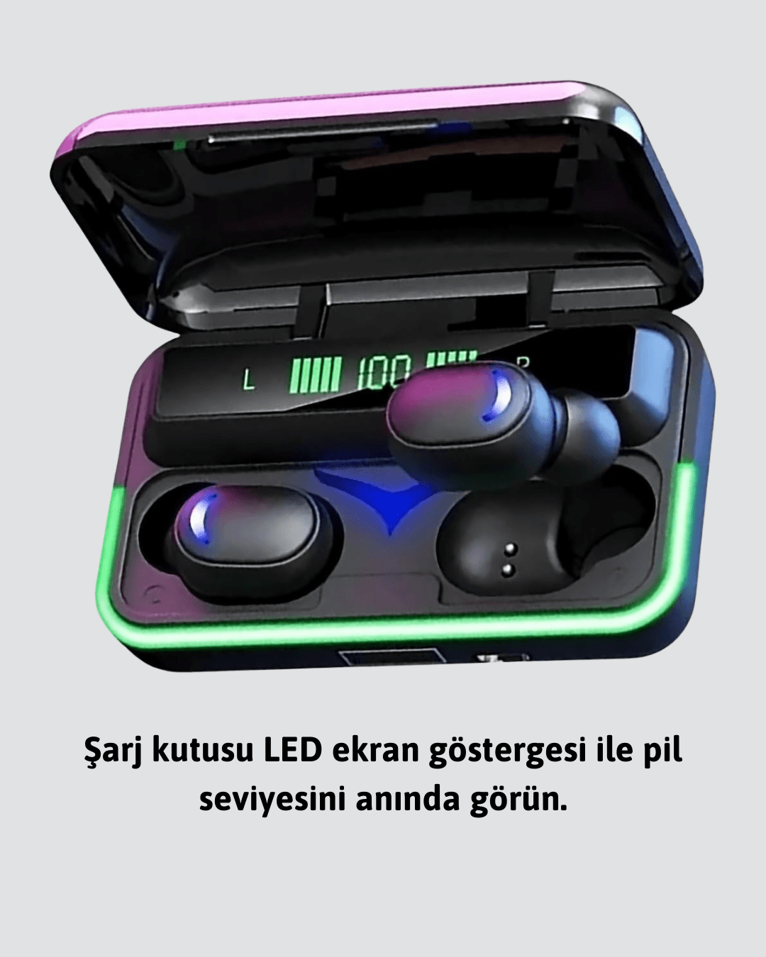 Oyun Modlu E10 Bluetooth Kulaklık Powerbank ve LED Ekranlı 5