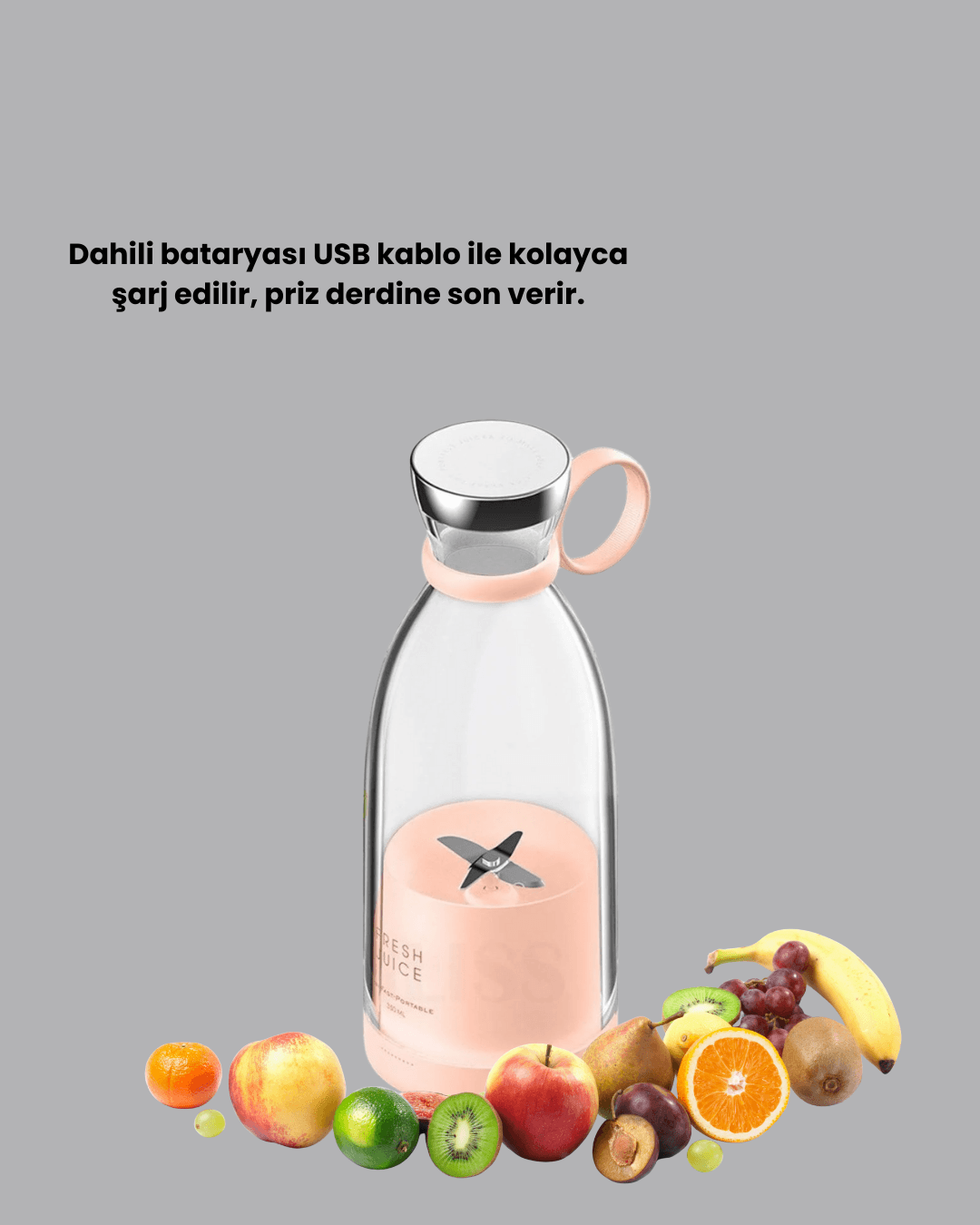 Çevre Dostu Cam Gövdeli Kablosuz Smoothie Blender 5