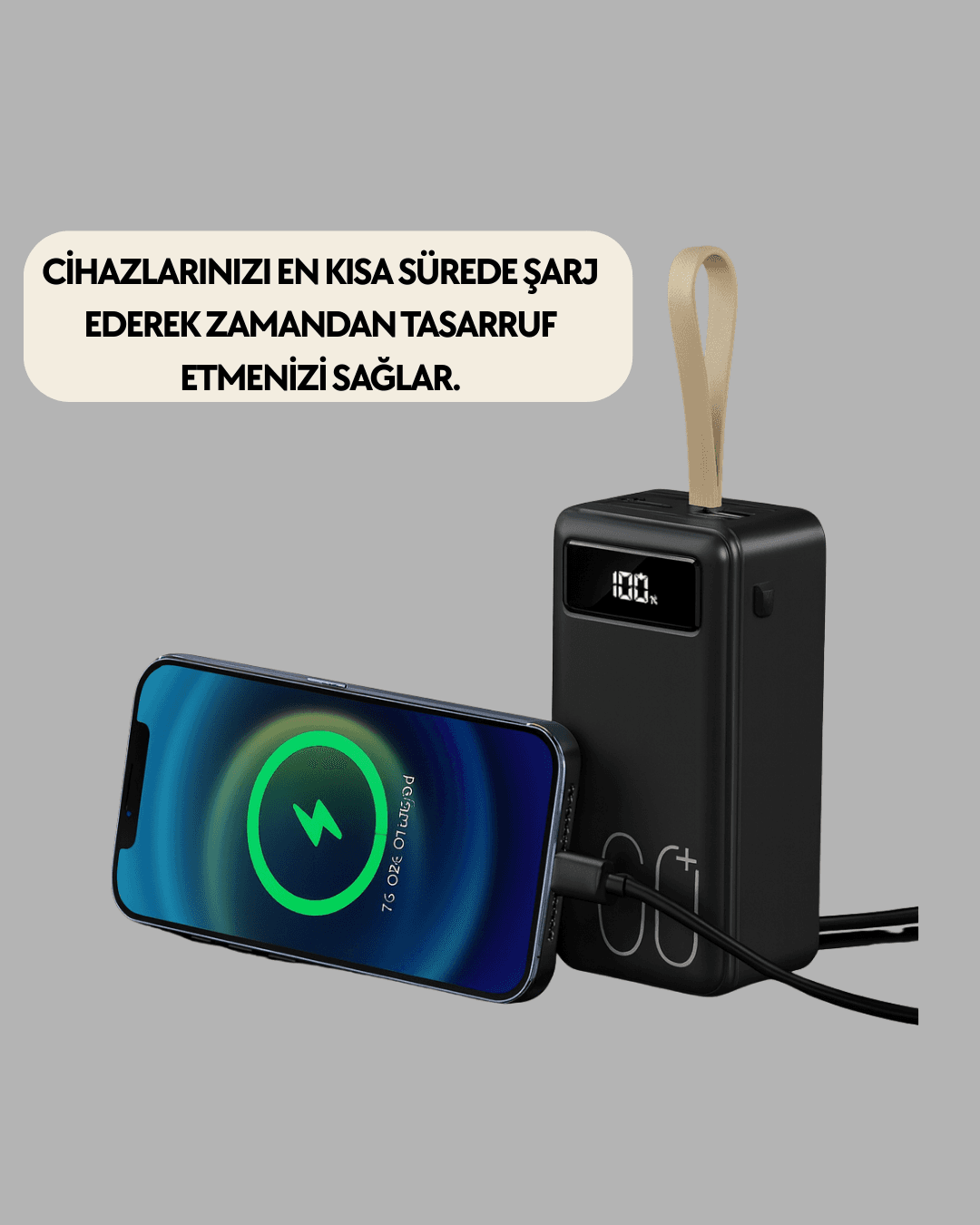4 Çıkışlı Hızlı Şarj Destekli Powerbank 5