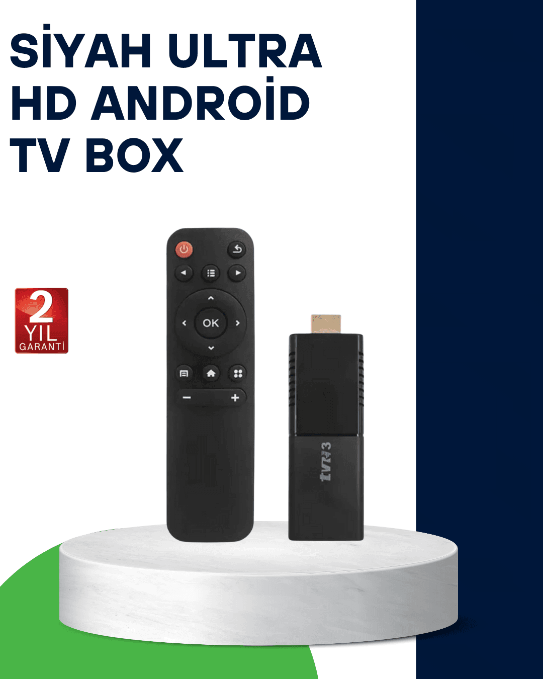 4K Ultra HD Android TV Stick – Tak Çalıştır Akıllı TV Cihazı 2GB 16GB
