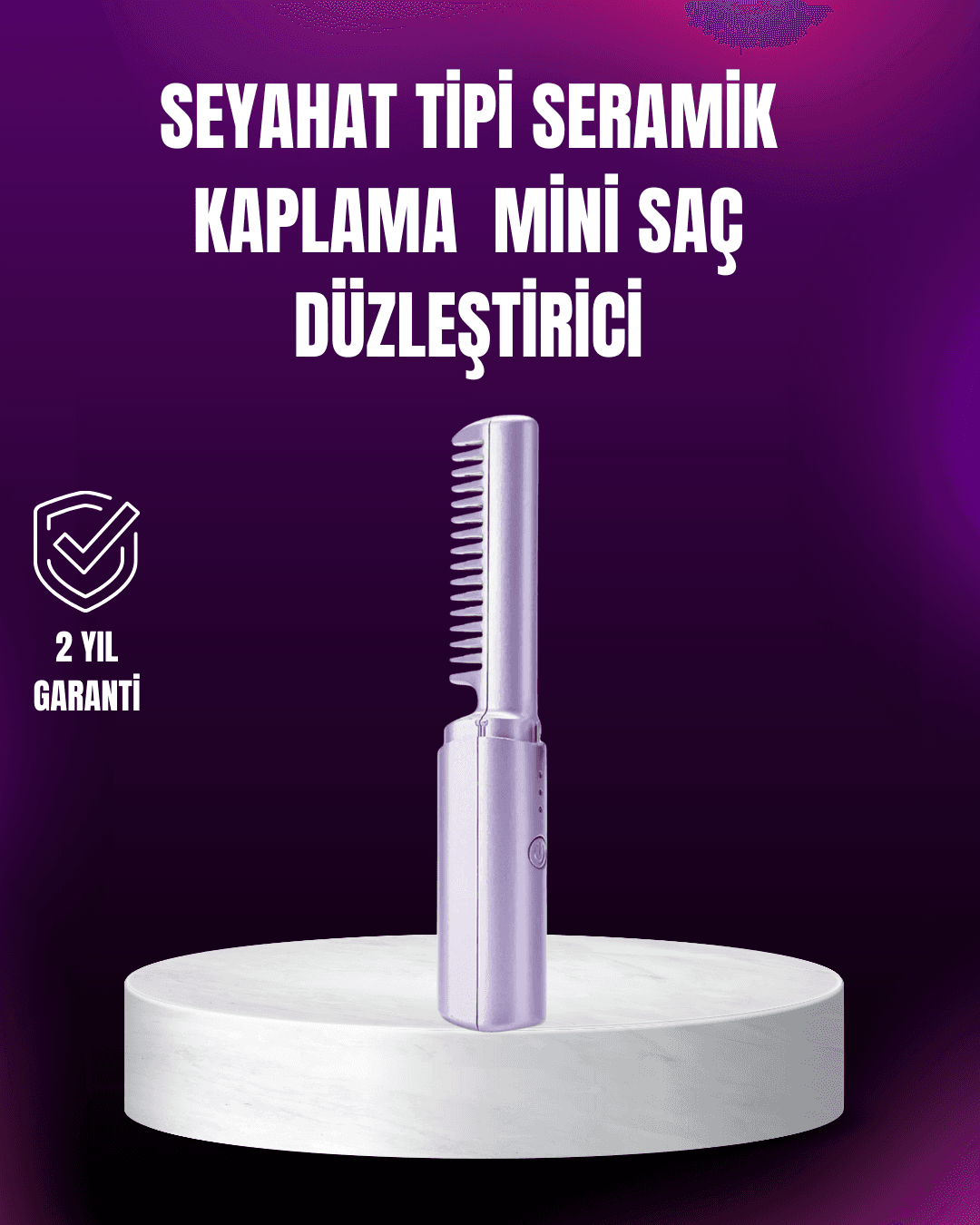Kablosuz USB Şarjlı Saç Düzleştirici Tarak – Seyahat Boy