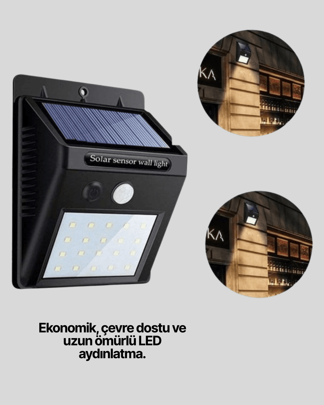 4 Modlu Solar LED Bahçe ve Garaj Lambası 6