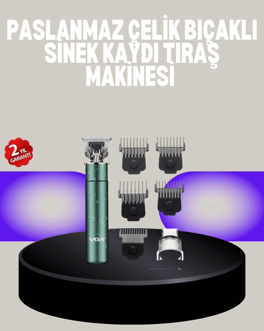 4 Limit Taraklı IPX5 Su Geçirmez Saç Kesme Makinesi