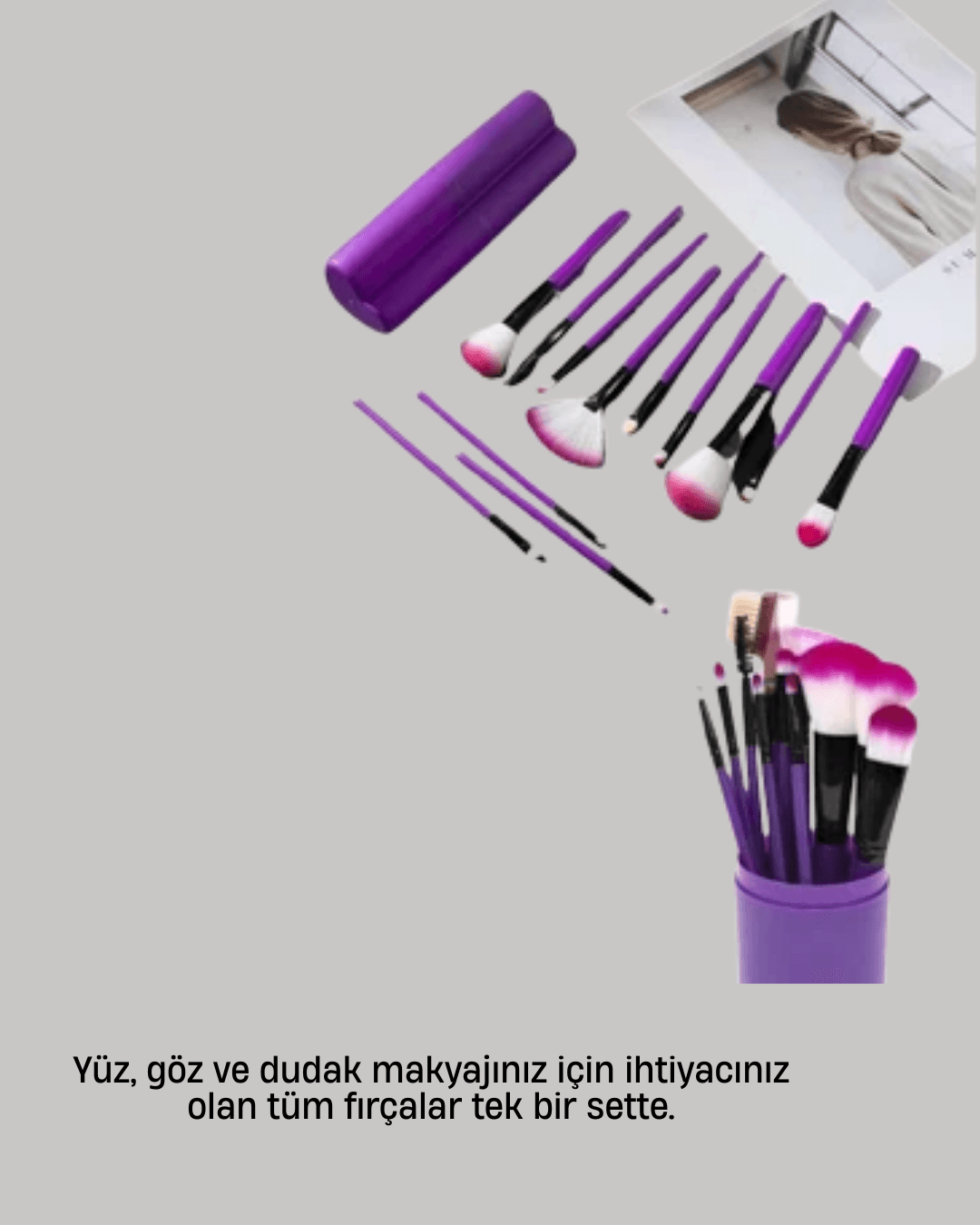 12’li Profesyonel Makyaj Fırça Seti Ultra Yumuşak Sentetik Kıllı 3