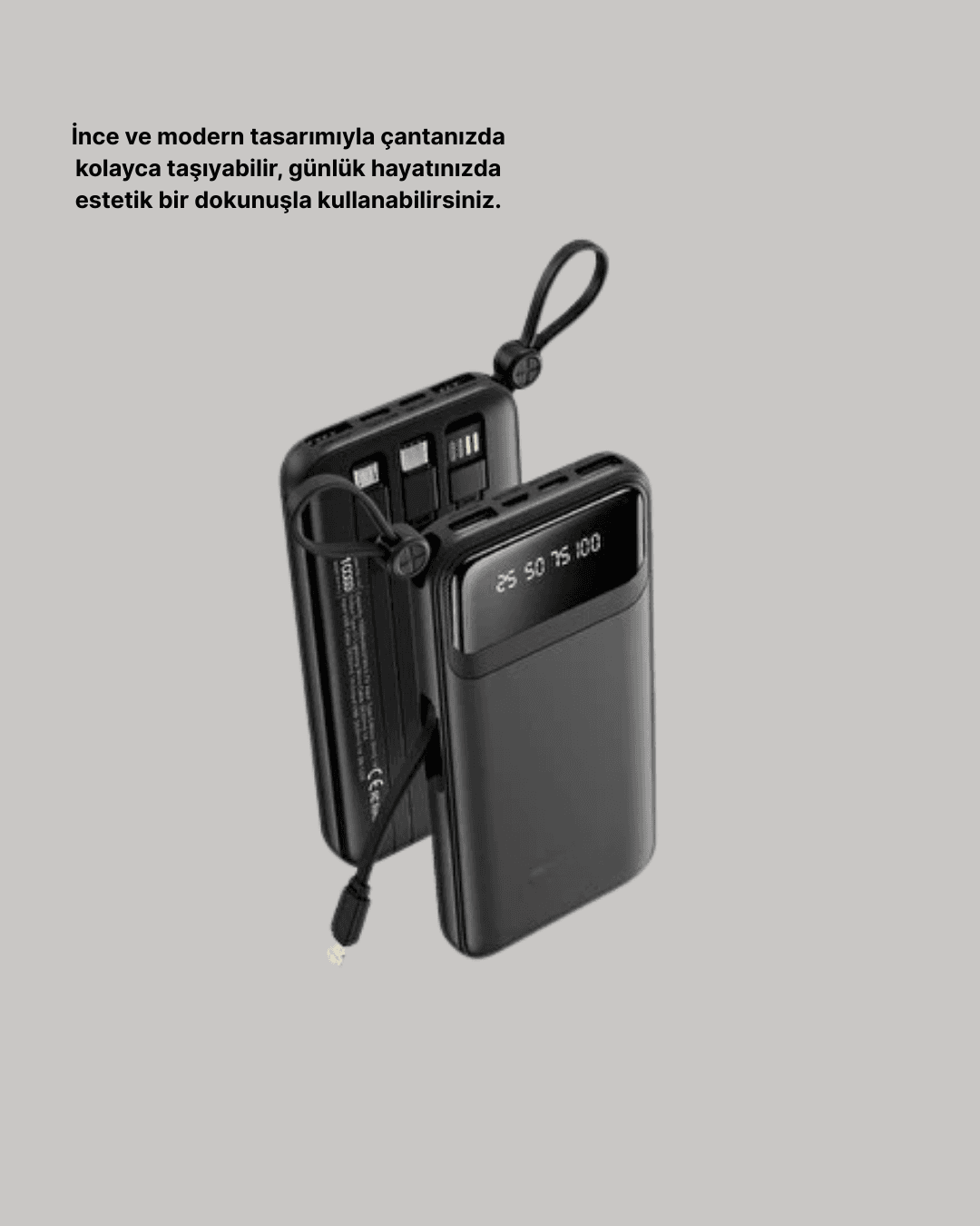 Taşınabilir 20.000 mAh Hızlı Şarj Powerbank 4 Çıkışlı 3