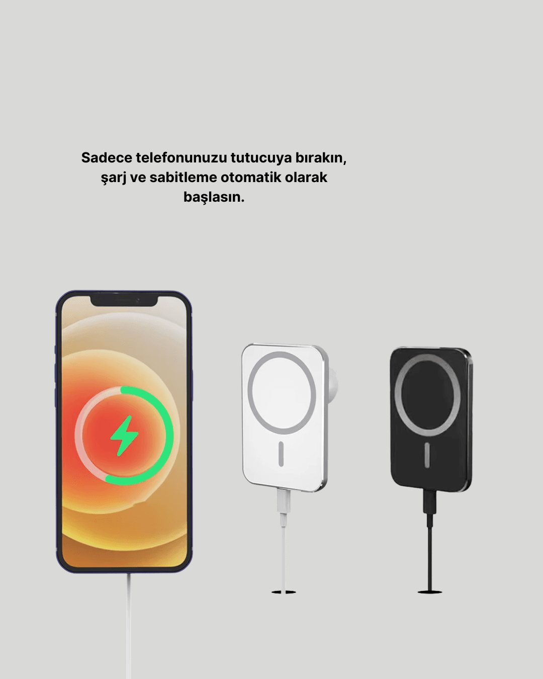 15W Araç Telefon Tutucu Kablosuz Hızlı Şarj Özellikli 4