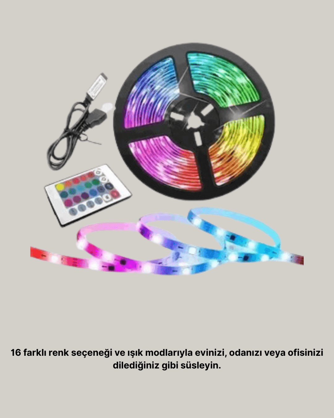 Müziğe Duyarlı Renkli Smart Şerit LED Işık USB Bağlantılı Ambiyans Aydınlatma 4