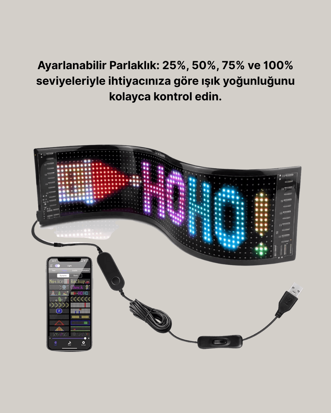 Gece Kullanıma Uygun  Pixel RGB LED Panel Estetik Atmosfer Işığı 5