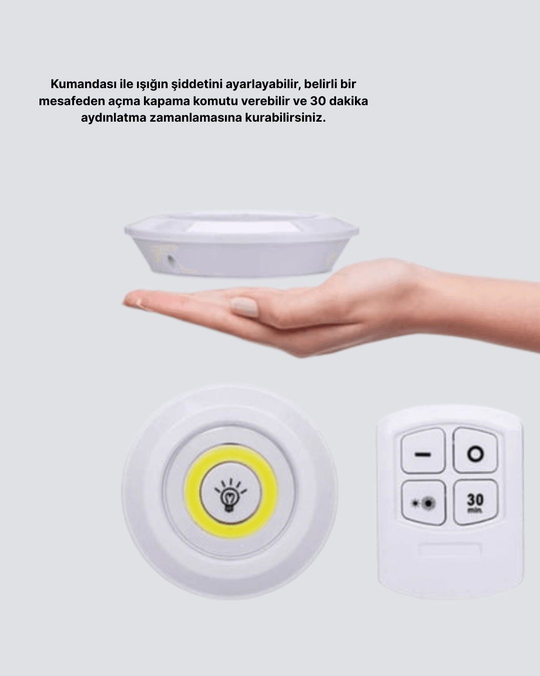 Kablosuz Gün Işığı 3’lü LED Spot Lamba Kumandalı 5