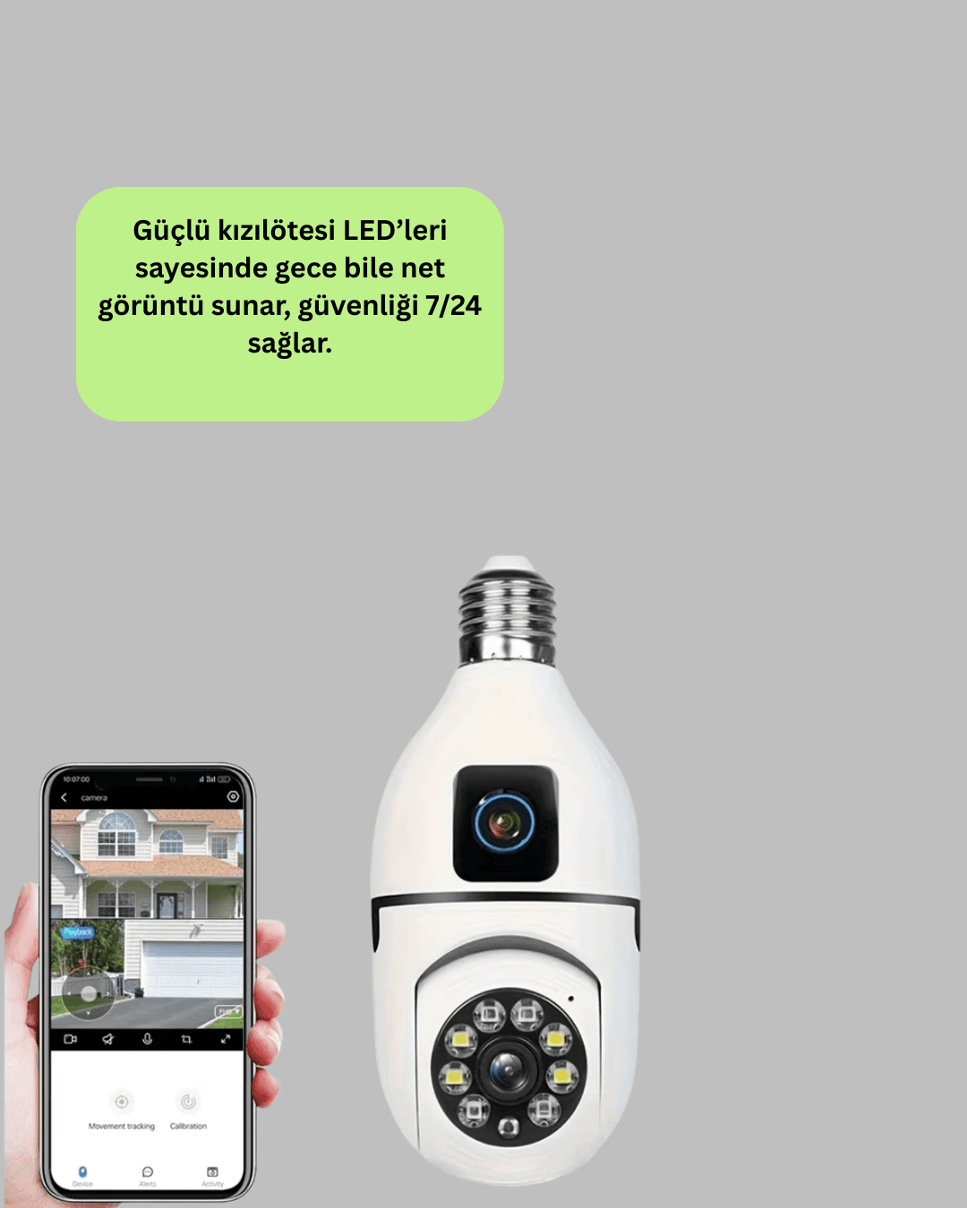 1080P WiFi Ampul Kamerası 3