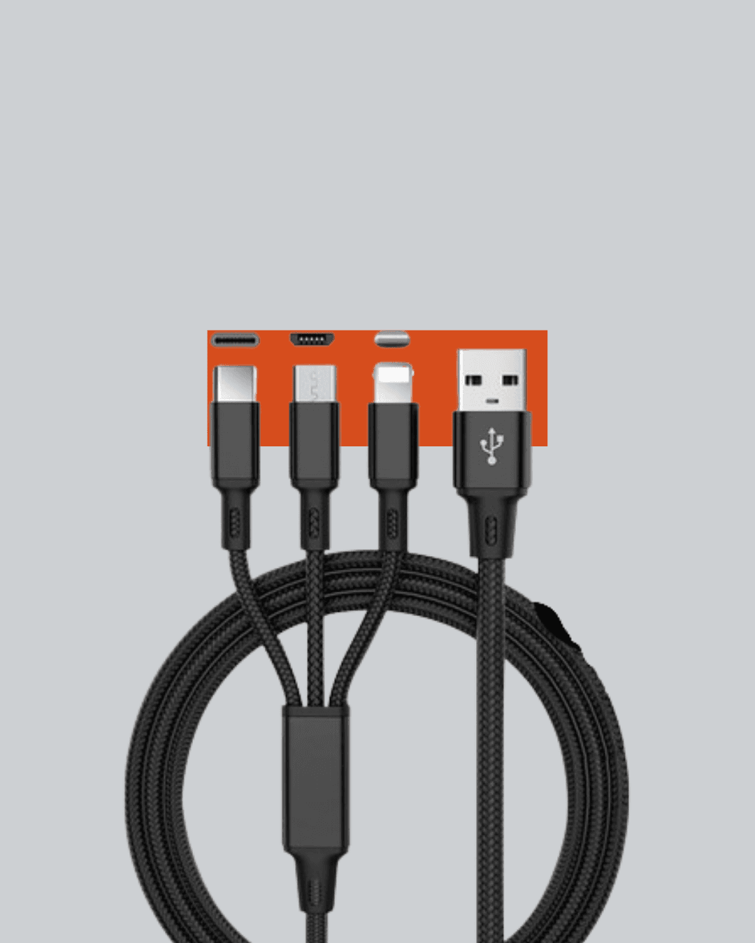 3’ü 1 Arada Hızlı Şarj Kablosu – iOS Android Type-C Uyumlu 3