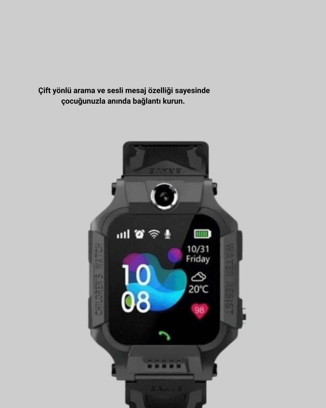 S10 Akıllı Çocuk Saati SİYAH 3