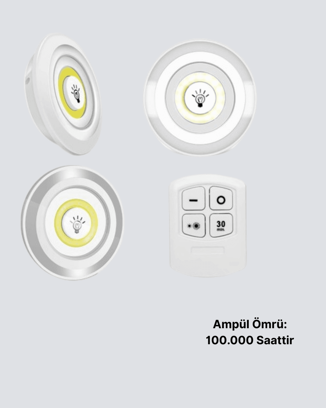 Kablosuz Gün Işığı 3’lü LED Spot Lamba Kumandalı 6