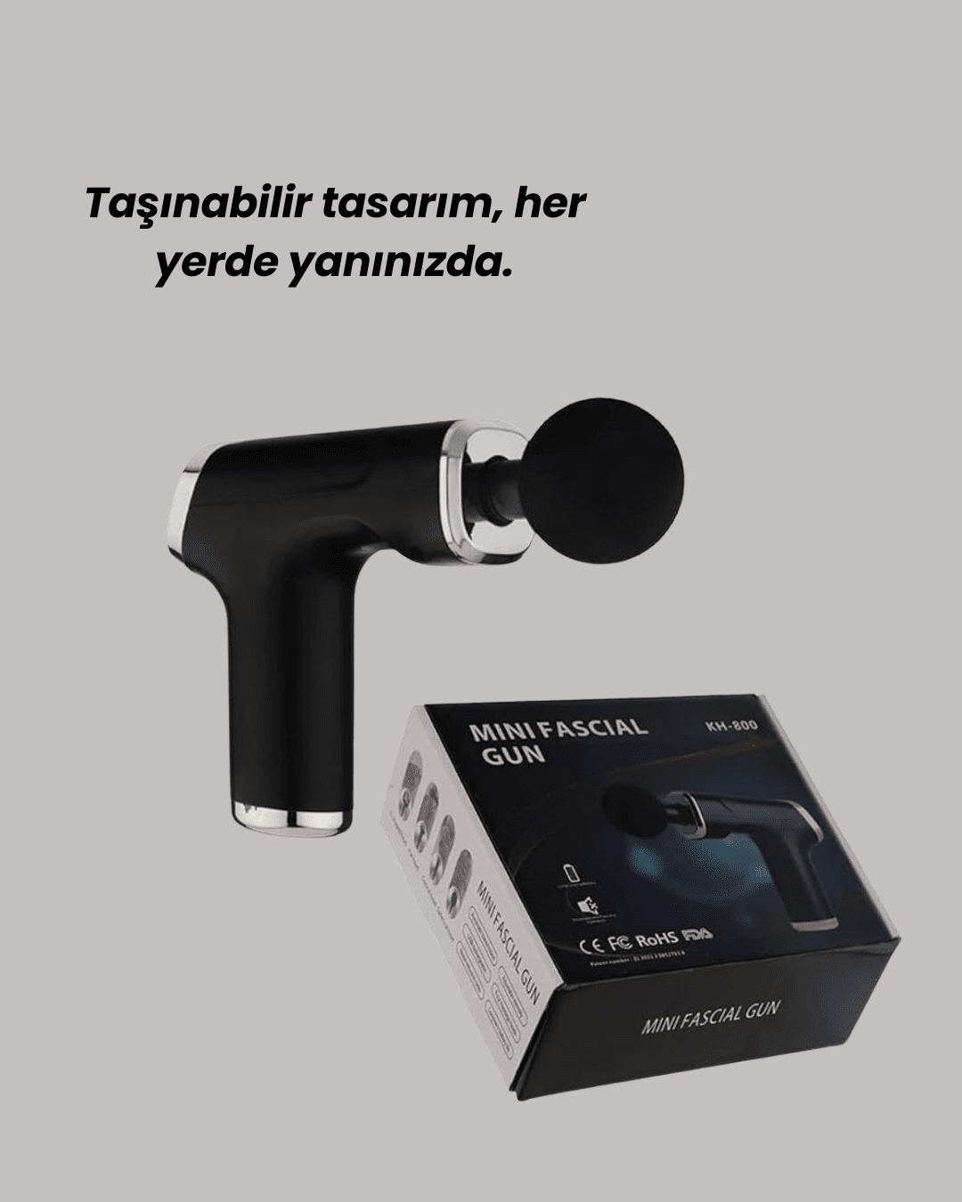 USB Type-C Şarjlı Taşınabilir Masaj Tabancası 4