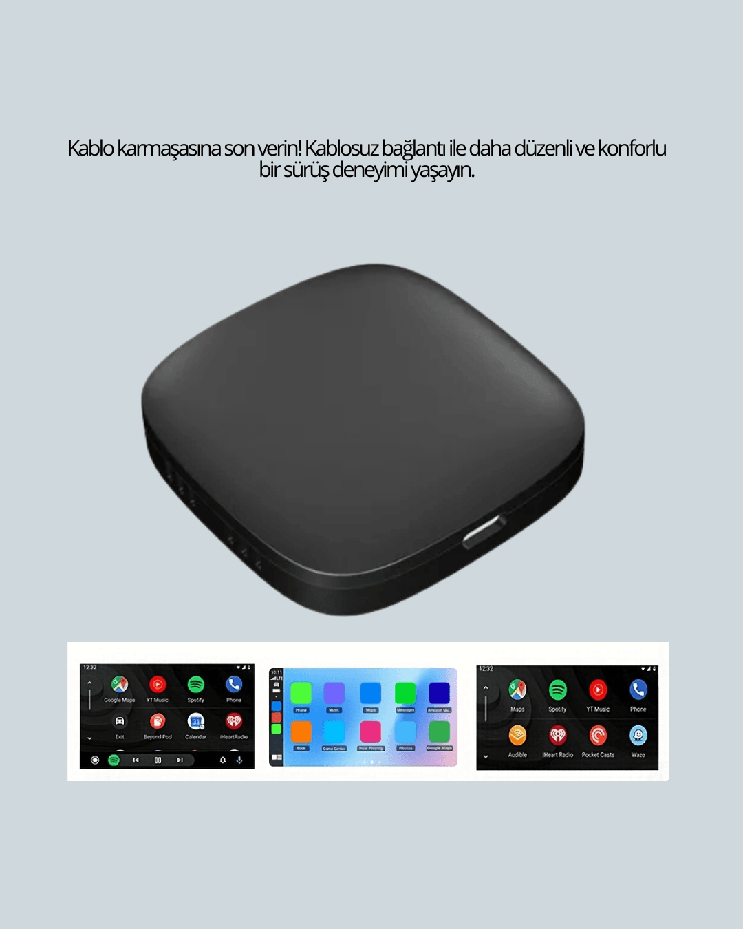 Bluetooth 5.0 Kablosuz Android Auto Araç İçi Adaptör 4
