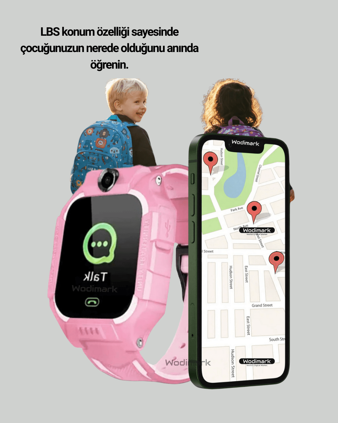 S10 Akıllı Çocuk Saati Pembe - GPS Konum Takibi ve Sesli Mesaj 3