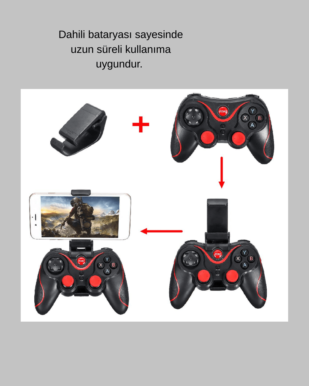 Bluetooth Kablosuz Oyun Kumandası – Android, iOS, PC Uyumlu 5