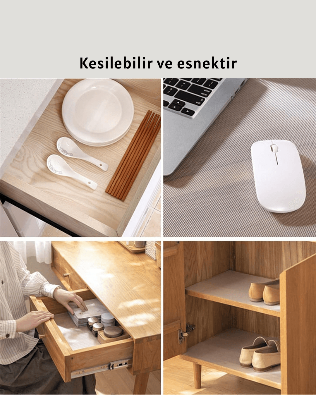 kaydırmaz şeffaf raflık 5