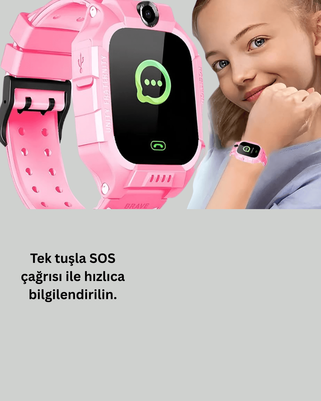 S10 Akıllı Çocuk Saati Pembe - GPS Konum Takibi ve Sesli Mesaj 5