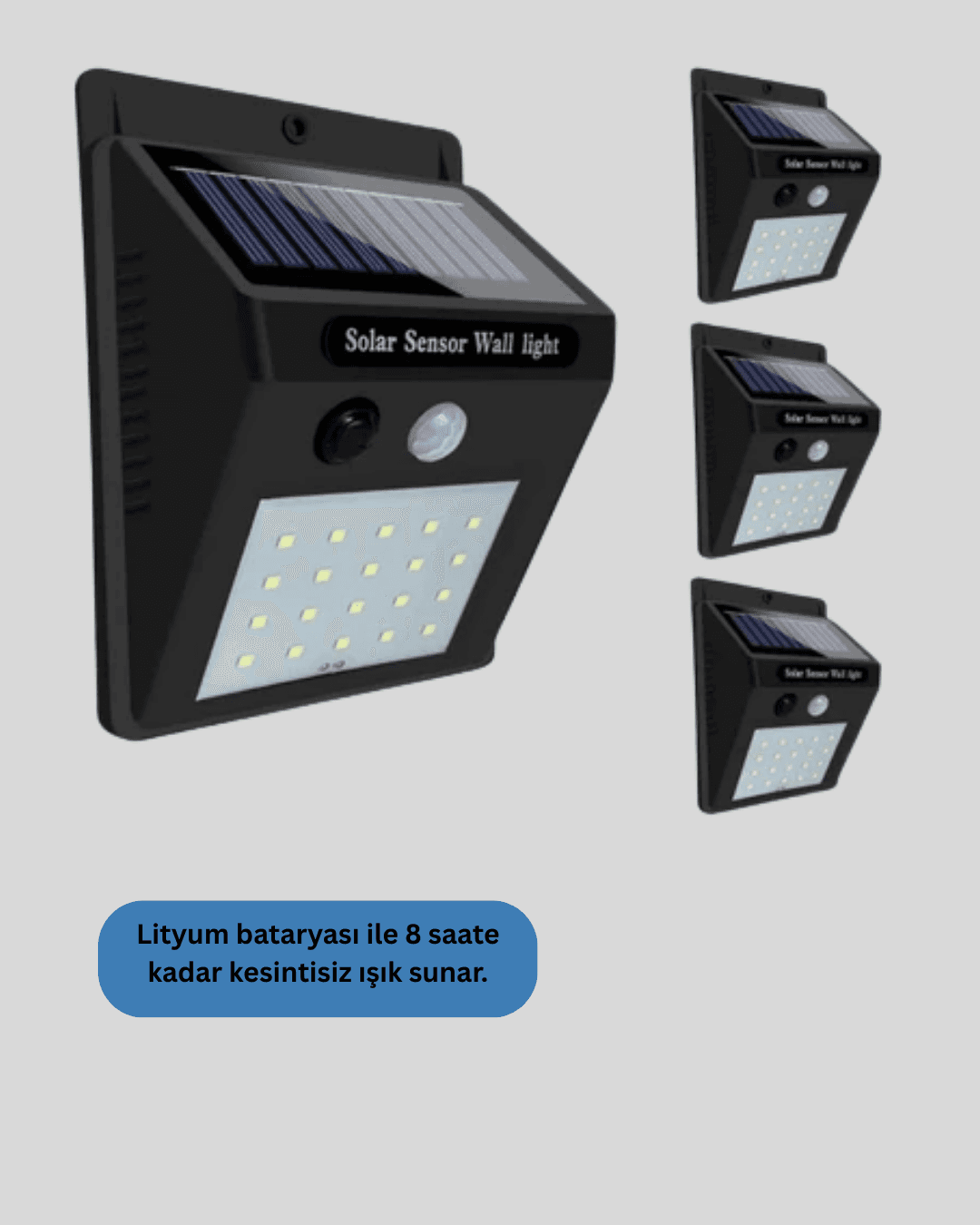 4 Modlu Solar LED Bahçe ve Garaj Lambası 5