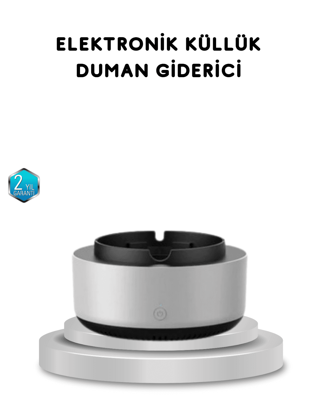 Sigara Dumanı ve Koku Giderici Hava Temizleyici Küllük 2 Katmanlı Filtreli