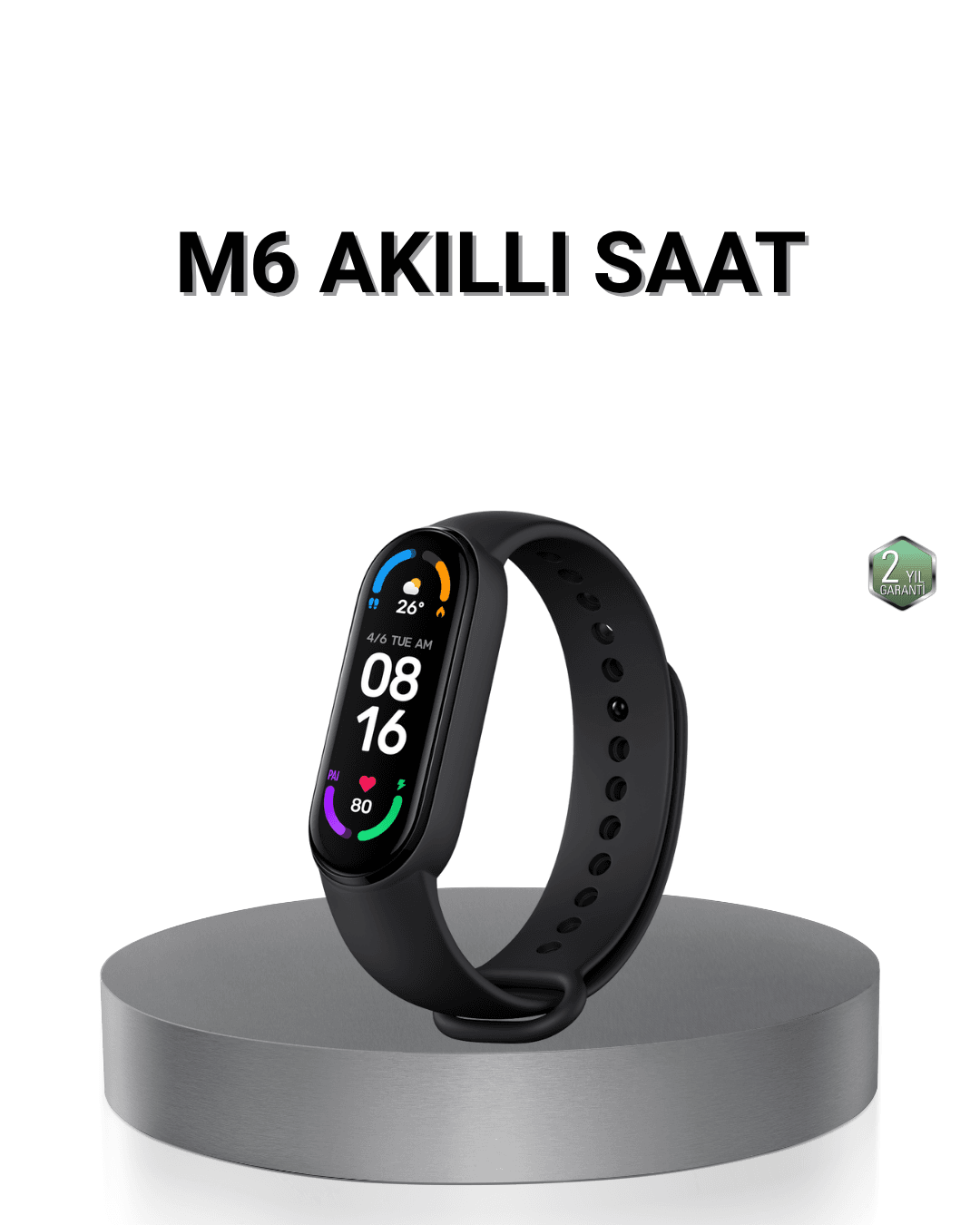 Akıllı Bileklik – Kalp Atış, Uyku ve Adım Takibi, IP67 Su Geçirmez