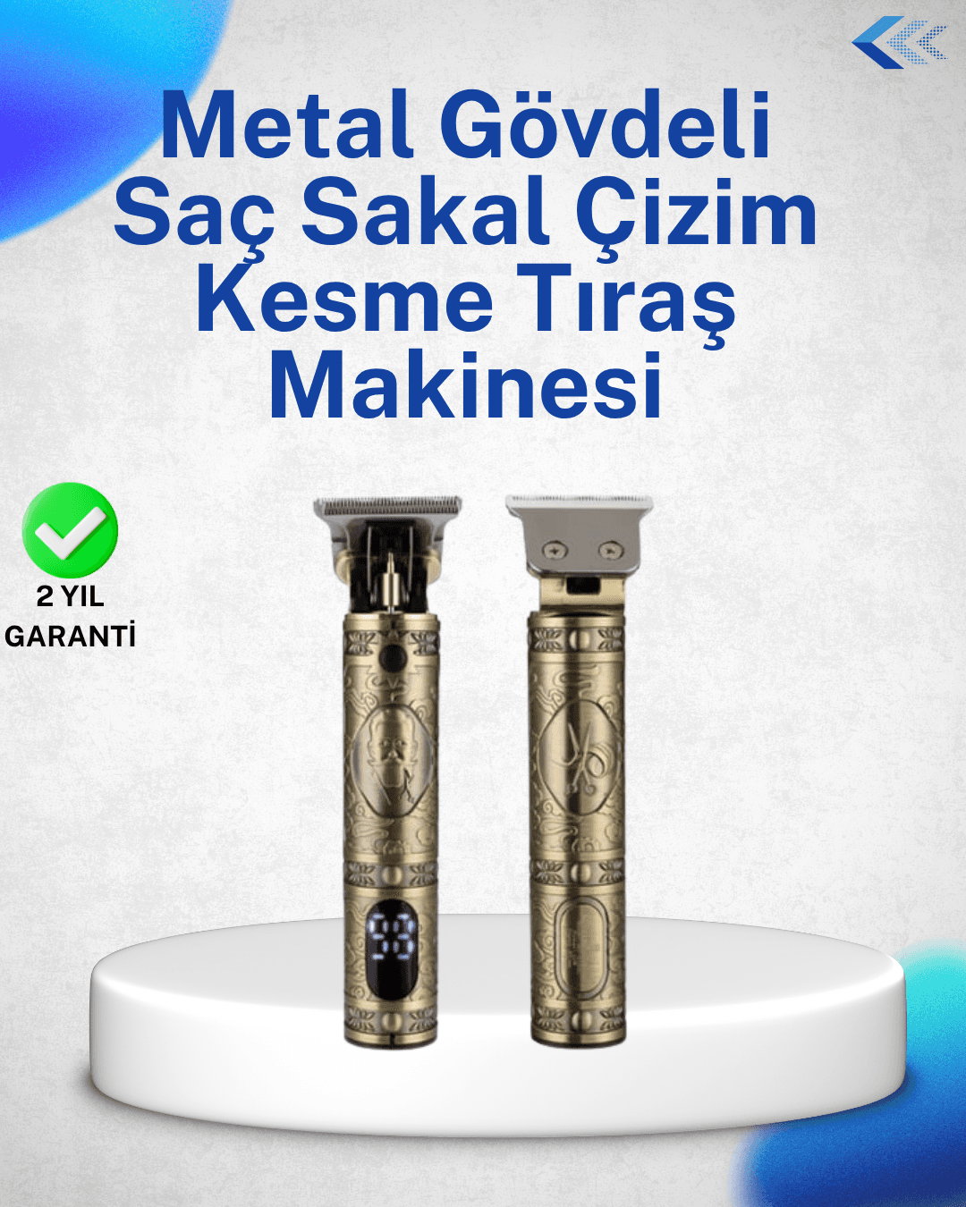Dayanıklı Çelik Kafa ve Güçlü Motorlu Saç Sakal Makinesi