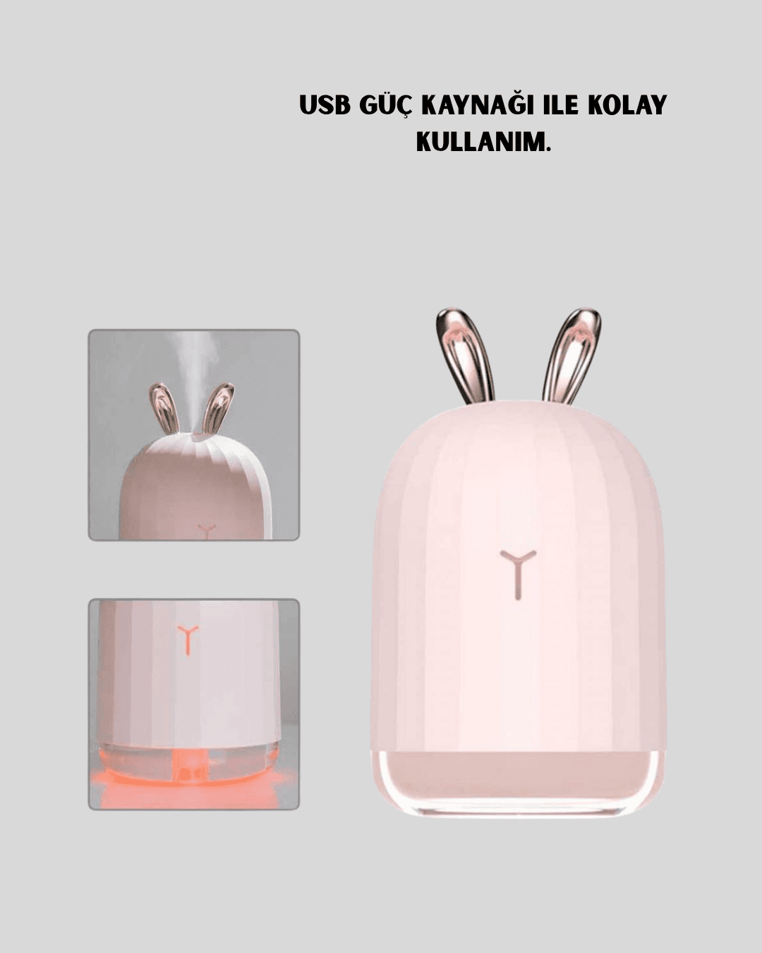 Beyaz Renk Ultrasonik Hava Nemlendirici ve Aromaterapi Difüzörü 4