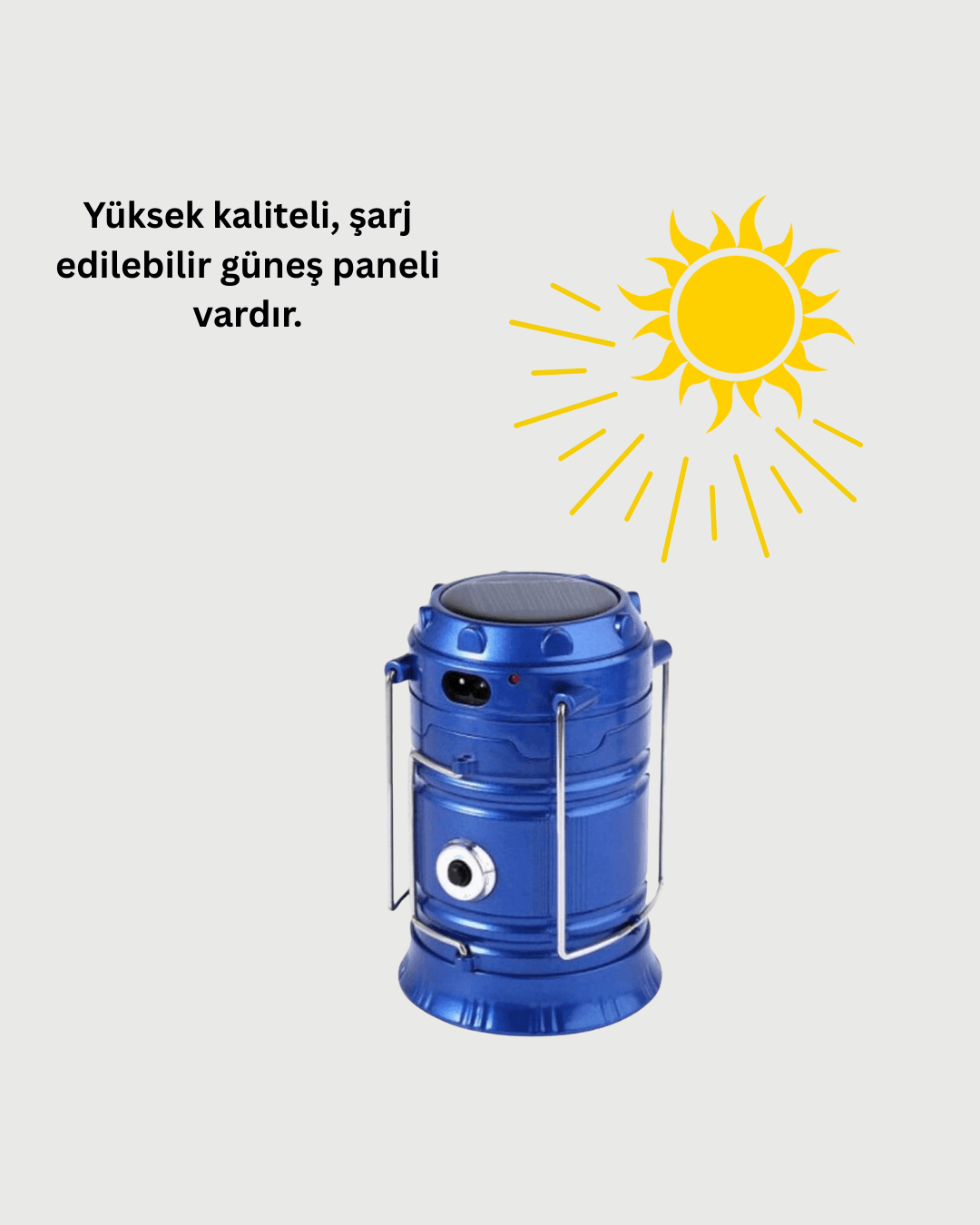 Katlanabilir USB Çıkışlı Kamp Feneri – Şarj Edilebilir, Dayanıklı ve Çok Fonksiyonlu 6