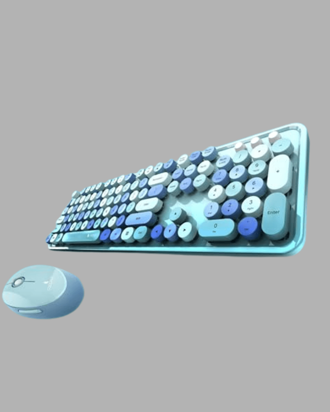 Kablosuz Klavye Mouse Seti mavi 6