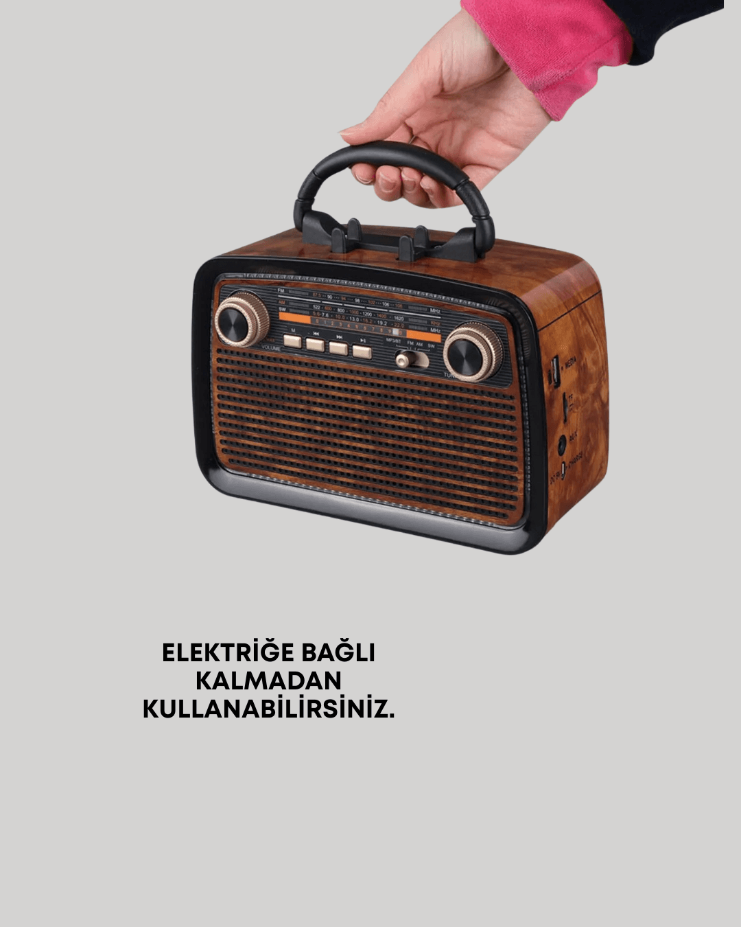 Bluetooth Bağlantılı Taşınabilir Hoparlör – FM/AM Radyo Özellikli, Şarj Edilebilir Batarya, 1 kg 3
