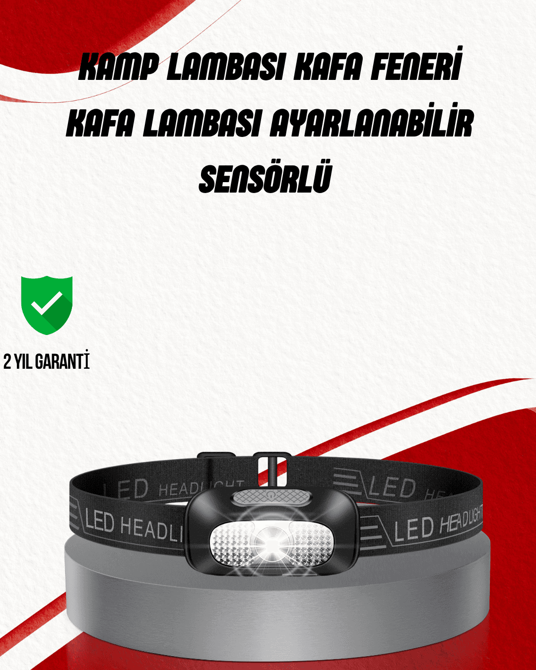Ayarlanabilir Kafa Lambası Type-C Şarjlı Kompakt Kamp Lambası
