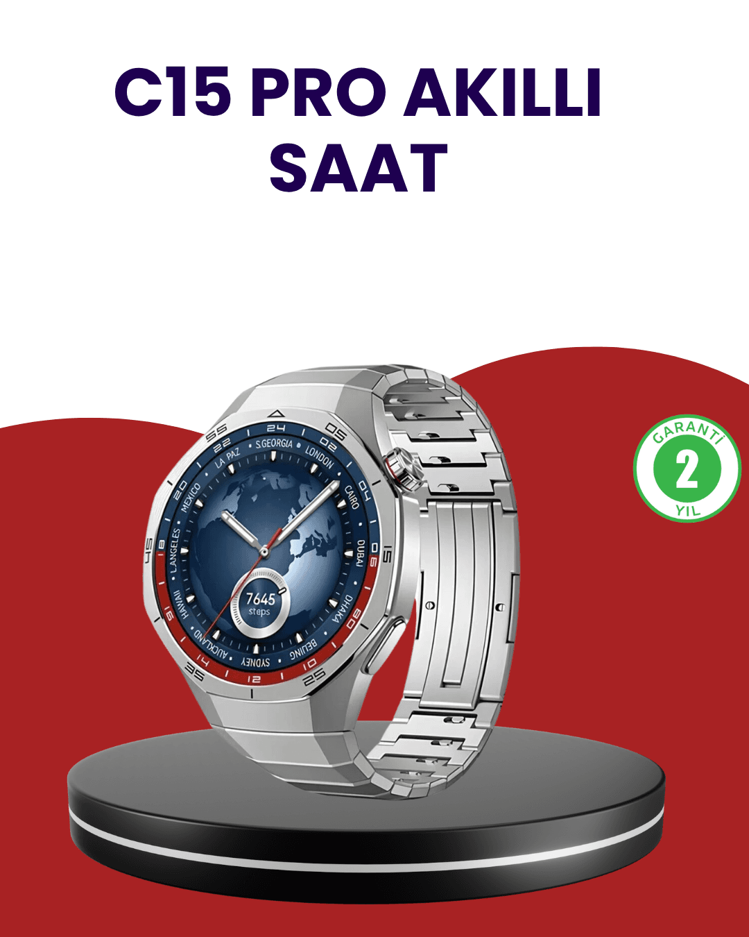 Adım Sayar ve Uyku Takip Özellikli Akıllı Saat