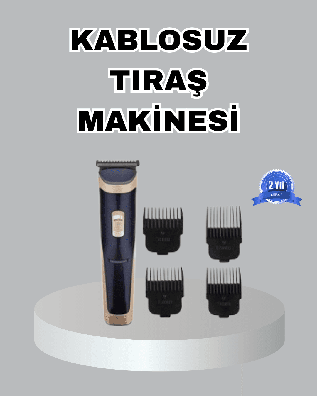Çelik Bıçaklı Unisex Şarjlı Tıraş Makinesi – Sessiz Motor, Kablosuz ve Ayarlanabilir