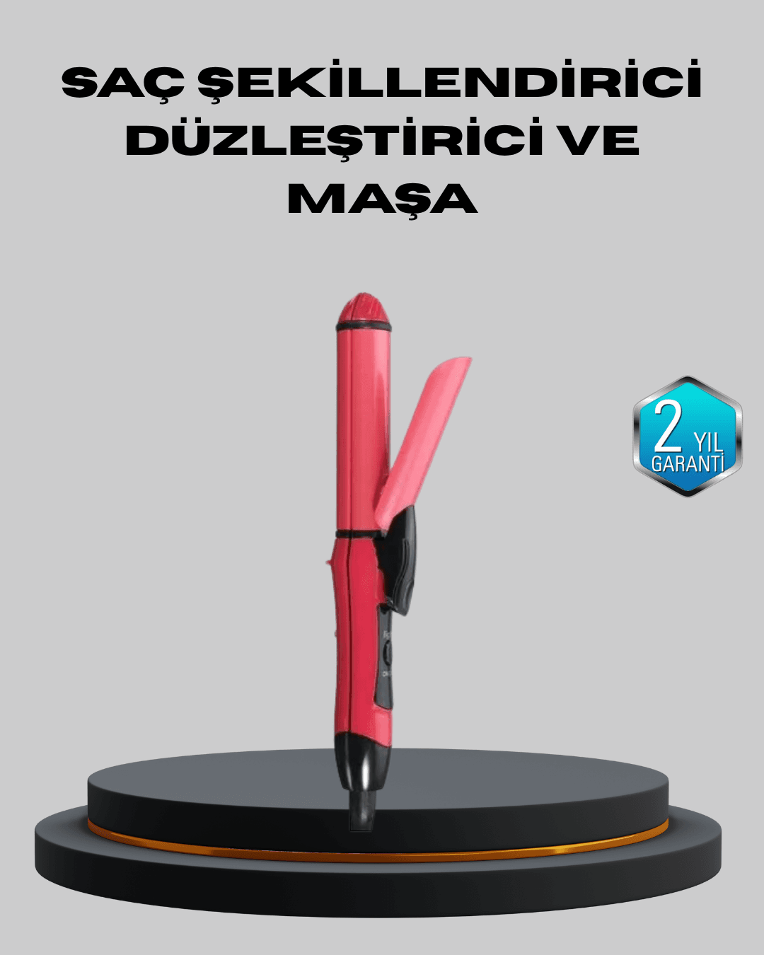 5 Kademeli Seramik Saç Düzleştirici – Düz ve Kıvırcık Mod, 26 mm Plaka, Profesyonel Saç Şekillendirme