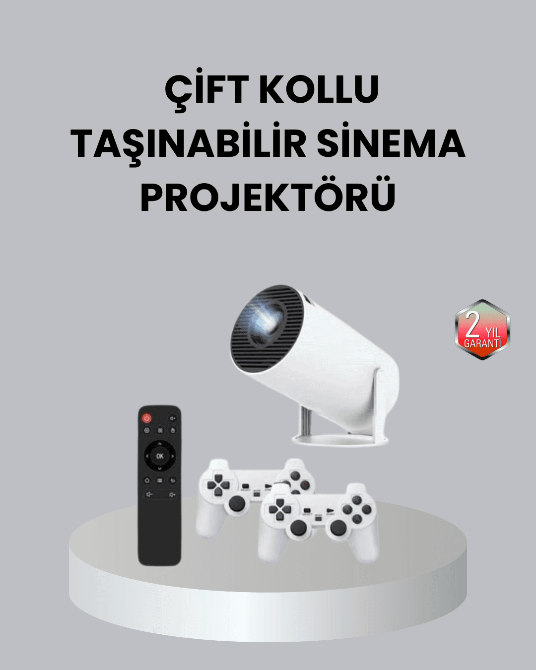 4K Wi-Fi 6 Projeksiyon Cihazı – 10.000+ Oyun Desteği, Kablosuz Bağlantı ve Çoklu Giriş Portları